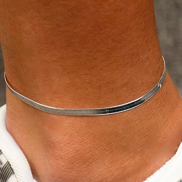 New 925 Sterling Silver Italian Magic Chain Anklet - Picture 1 of 1